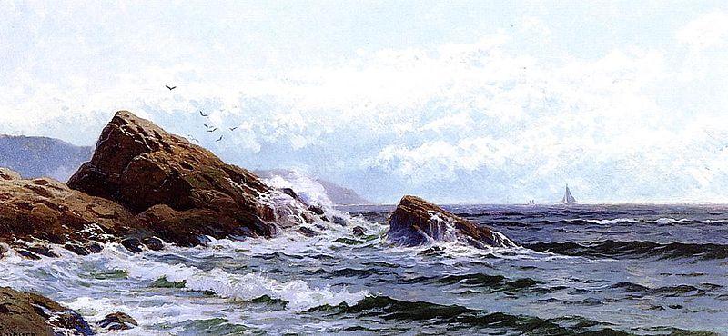Alfred Thompson Bricher Crashing Waves Sweden oil painting art
